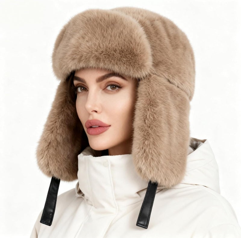 Gilotop Trapper Hat with Ear Flaps - Winter Russian-Style Fur Pilot Ushanka, Windproof Skiing for Men & Women - Image 2